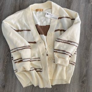 NWT CREAM AND TAN STRIPED CARDIGAN